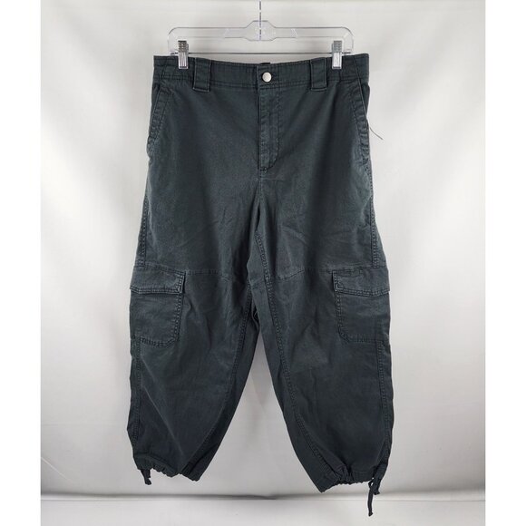 Old Navy Pants Womens Large Black Cargo Balloon Barrel Leg Joggers 32x26 NWT - Picture 1 of 13